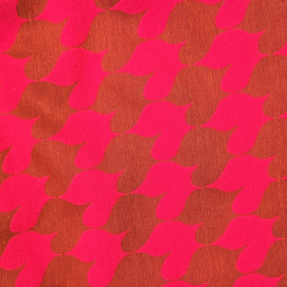 Sara Campbell Pink/Brown Abstract Houndstooth Design Pencil Skirt with Bow Belt - Picture 7 of 9